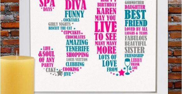 Personalised 30th Birthday Gifts for Her Personalized Birthday Gift 30th Birthday 30th by Blingprints