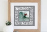 Personalised 30th Birthday Gifts for Him Personalised 30th Birthday Gift Printable 30th Birthday