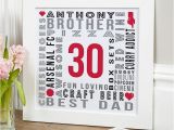 Personalised 30th Birthday Gifts for Him Uk 30th Birthday Gifts Present Ideas for Men Chatterbox Walls