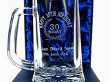 Personalised 30th Birthday Ideas for Him 30th Birthday Engraved Glass Tankard Personalised 30th