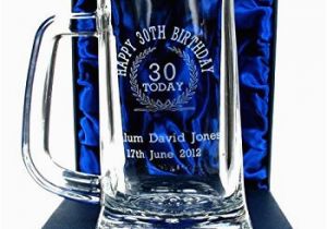 Personalised 30th Birthday Ideas for Him 30th Birthday Engraved Glass Tankard Personalised 30th