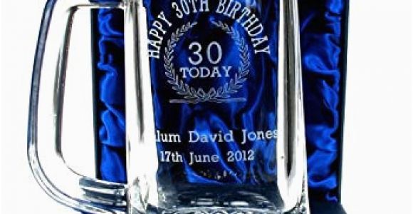 Personalised 30th Birthday Ideas for Him 30th Birthday Engraved Glass Tankard Personalised 30th