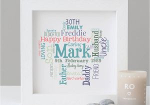 Personalised 30th Birthday Presents for Him Personalised 30th Birthday Gift for Him by Hope and Love