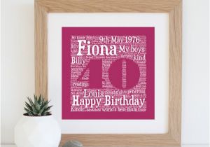 Personalised 40th Birthday Gifts for Her Personalised 40th Birthday Gift Printable 40th by