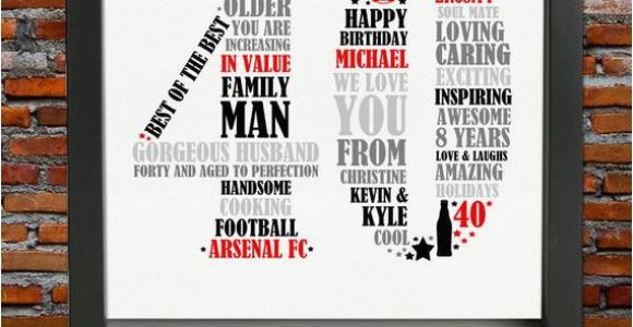 Personalised 40th Birthday Gifts for Him Personalized 40th Birthday Gift for Him 40th Birthday 40th