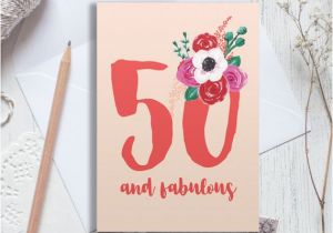 Personalised 50th Birthday Cards for Her Personalised 50th Birthday Card 50 Birthday Card Happy 50th