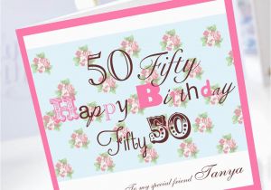 Personalised 50th Birthday Cards for Her Personalised 50th Birthday Card by Amanda Hancocks