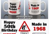 Personalised 50th Birthday Gifts for Him 50th Birthday Mug 1968 Personalised Cup 50 Gift for Him