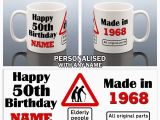 Personalised 50th Birthday Gifts for Him 50th Birthday Mug 1968 Personalised Cup 50 Gift for Him