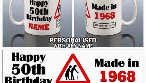 Personalised 50th Birthday Gifts for Him 50th Birthday Mug 1968 Personalised Cup 50 Gift for Him