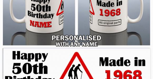 Personalised 50th Birthday Gifts for Him 50th Birthday Mug 1968 Personalised Cup 50 Gift for Him