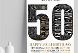 Personalised 50th Birthday Gifts for Him Personalised 50th Birthday Gift 50th Word Art Print 50th Gifts
