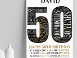 Personalised 50th Birthday Gifts for Him Personalised 50th Birthday Gift 50th Word Art Print 50th Gifts