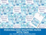 Personalised 50th Birthday Gifts for Him Uk Personalised Happy 50th Birthday Wrapping Paper Male