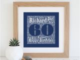 Personalised 60th Birthday Gifts for Him Personalised 60th Birthday Gift Printable Word by