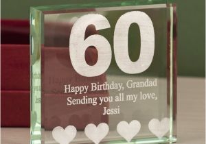 Personalised 60th Birthday Gifts for Him Personalised 60th Birthday Keepsake Engraved Glass Gift