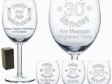 Personalised 70th Birthday Gifts for Him Personalised Wine Glass Engraved Birthday Gift 70th 80th