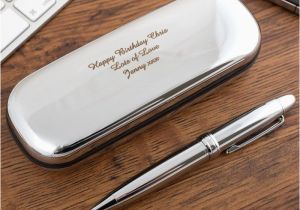 Personalised 70th Birthday Gifts for Him Personalized Engraved Pen and Pen Holder 70th Birthday