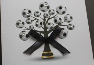 Personalised Birthday Cards for Boyfriend A5 Handmade Personalised Football Tree Birthday Card