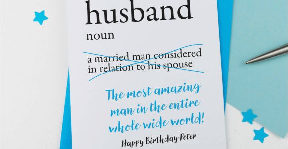 Personalised Birthday Cards for Husband Personalised Dictionary Birthday Card for Husband by A is
