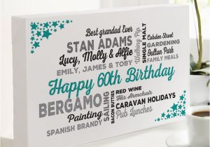 Personalised Birthday Gifts for Him Uk 60th Birthday Gift Of Personalised Typographic Art