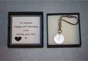 Personalised Gifts for Her 60th Birthday Personalised 60th Birthday Sixpence Coin Keyring Keepsake