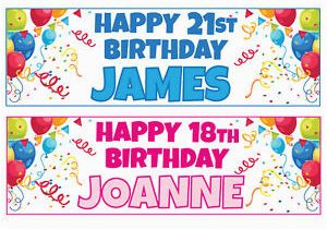 Personalised Happy Birthday Banners Uk Buy 1 Get 1 Free Large Personalised Birthday Banners
