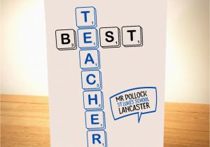 Personalised Scrabble Birthday Cards Personalised Best Teacher Scrabble Teacher Card