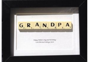 Personalised Scrabble Birthday Cards Personalised Grandpa Gift Scrabble Wall Art Grandpa Birthday