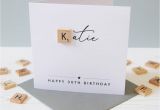 Personalised Scrabble Birthday Cards Personalised Milestone Age Birthday Scrabble Card by Jodie