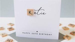 Personalised Scrabble Birthday Cards Personalised Milestone Age Birthday Scrabble Card by Jodie