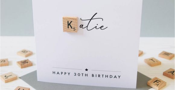 Personalised Scrabble Birthday Cards Personalised Milestone Age Birthday Scrabble Card by Jodie
