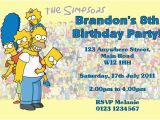 Personalised Simpsons Birthday Cards Personalised the Simpsons Invitations Design 1