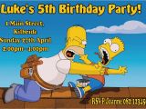 Personalised Simpsons Birthday Cards Personalised the Simpsons Invitations Design 2