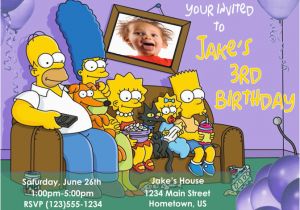 Personalised Simpsons Birthday Cards Personalized Photo Invitations Cmartistry the Simpsons