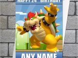 Personalised Super Mario Birthday Card Mario Super Mario Birthday Card Bowser Personalised