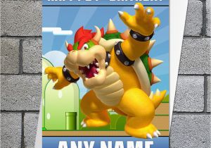 Personalised Super Mario Birthday Card Mario Super Mario Birthday Card Bowser Personalised