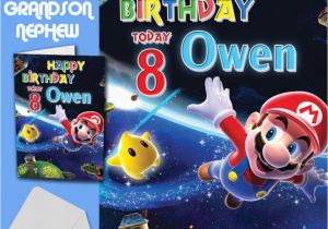 Personalised Super Mario Birthday Card Super Mario Personalised Birthday Card son Brother