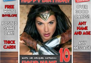 Personalised Wonder Woman Birthday Card Wonder Woman 3 Bm2 Personalised Birthday Card Celebrity
