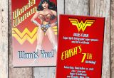 Personalised Wonder Woman Birthday Card Wonder Woman Superhero Personalized Birthday Invitation 2
