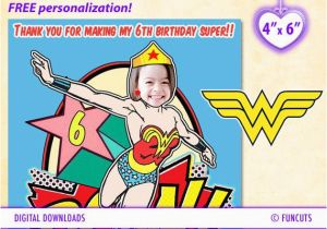 Personalised Wonder Woman Birthday Card Wonder Woman Thank You 4 X 6 Birthday Thank You Card by