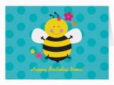 Personalize A Birthday Card Cute Bee Personalized Birthday Greeting Card Zazzle