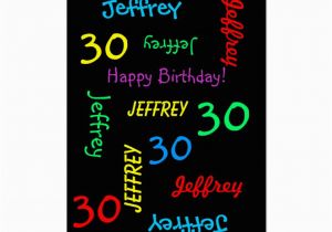 Personalize A Birthday Card Personalized Greeting Card 30th Birthday Black Zazzle