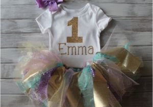 Personalized 1st Birthday Girl Outfits Baby Girl 1st Birthday Outfit Personalized Pink Gold Purple