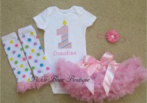 Personalized 1st Birthday Girl Outfits Baby Girl 1st Birthday Outfit Pink Blue Rainbow Personalized