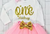 Personalized 1st Birthday Girl Outfits Personalized 1st Birthday Outfit One Birthday by Funmunchkin