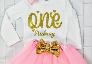 Personalized 1st Birthday Girl Outfits Personalized 1st Birthday Outfit One Birthday by Funmunchkin