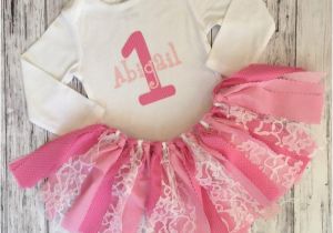 Personalized 1st Birthday Girl Outfits Personalized Baby Girl First Birthday Outfit Pink Birthday