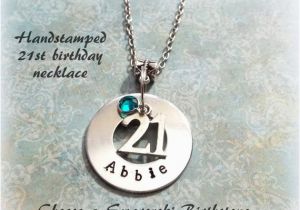 Personalized 21st Birthday Gifts for Her 21st Birthday Gift Personalized Handstamped Gift for 21st