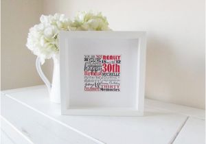 Personalized 30th Birthday Gifts for Her Personalized 30th Birthday Gift Framed Print Personalised Word
